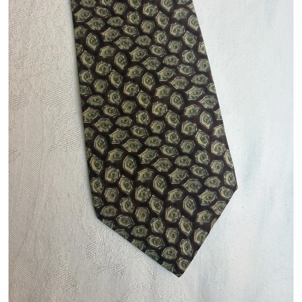 MARK ALEXANDER Men's Necktie Italian Silk Geometric Tie Vintage
